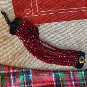 7-7.5" Marlyn Schiff Red Glass Beads Strands Bracelet Gift Fashion